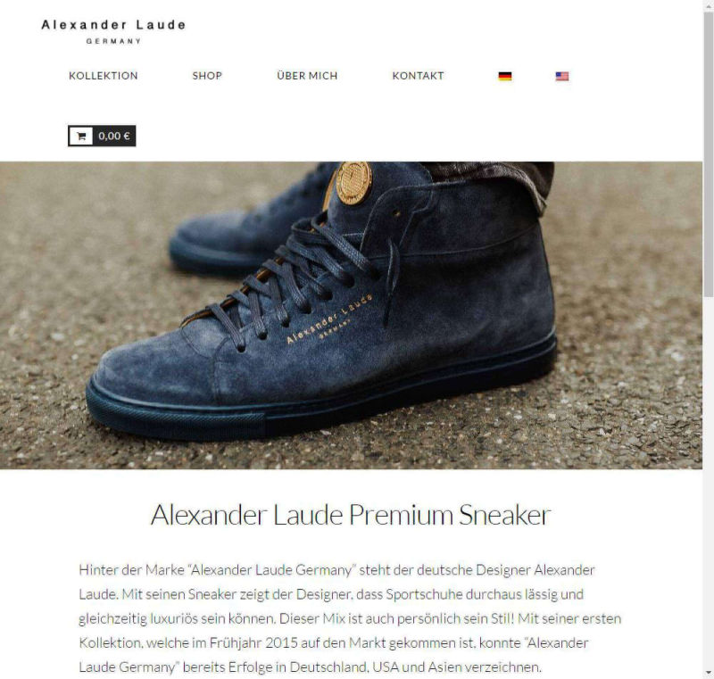 Internetseite für Schuhhändler
