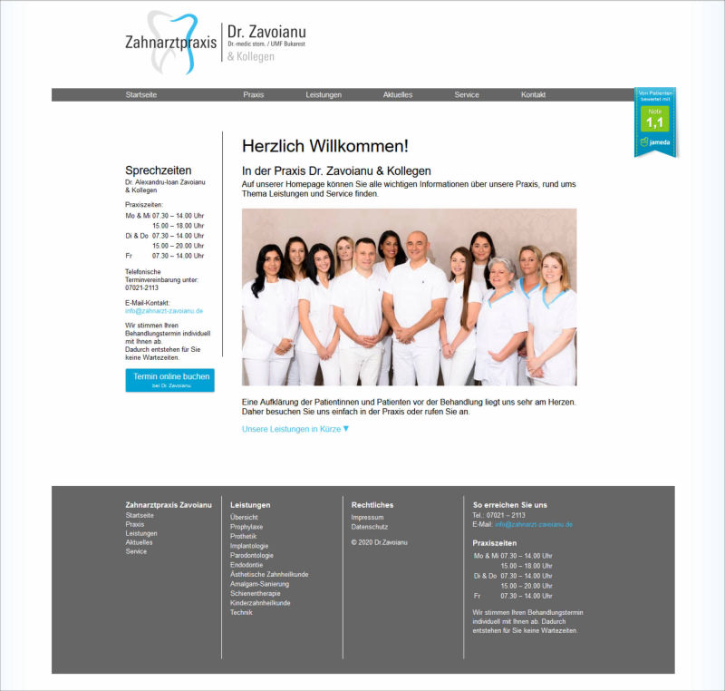 Homepage für Arztpraxis